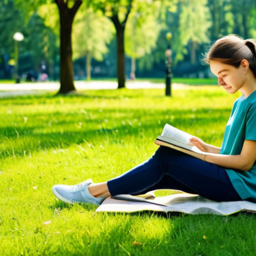 Home 27 **
"A serene woman reading a physical book in a sunlit park, surrounded by green trees and nature, fully clothed in comfortable clothing, appropriate attire, safe for work, perfect anatomy, natural proportions, professional photography, high quality. She has put her smartphone down, out of view. Emphasize a sense of peace and calm, modest setting, family-friendly."
**
