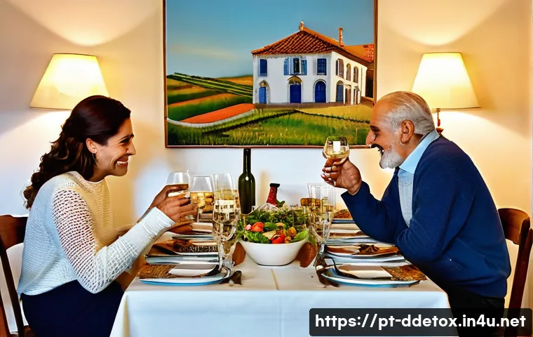 디지털디톡스와 온라인 회의 줄이기 - **Prompt 1: A Portuguese Family Dinner, Screen-Free Connection**
"A heartwarming scene inside a ...